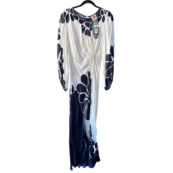 Farm Rio Palermo Floral Cut Out Maxi Dress Tropical Print XXS New With Tags - Picture 7 of 16